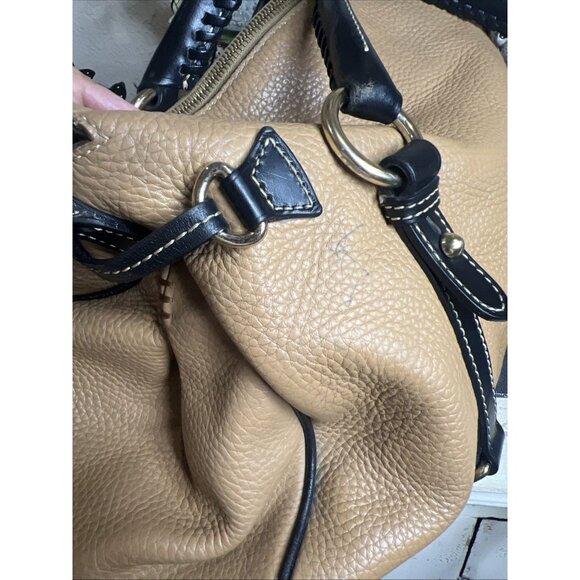 Dooney and Bourke Brown Pebble Grain Floretine Leather Large Satchel Handbag - Picture 13 of 16